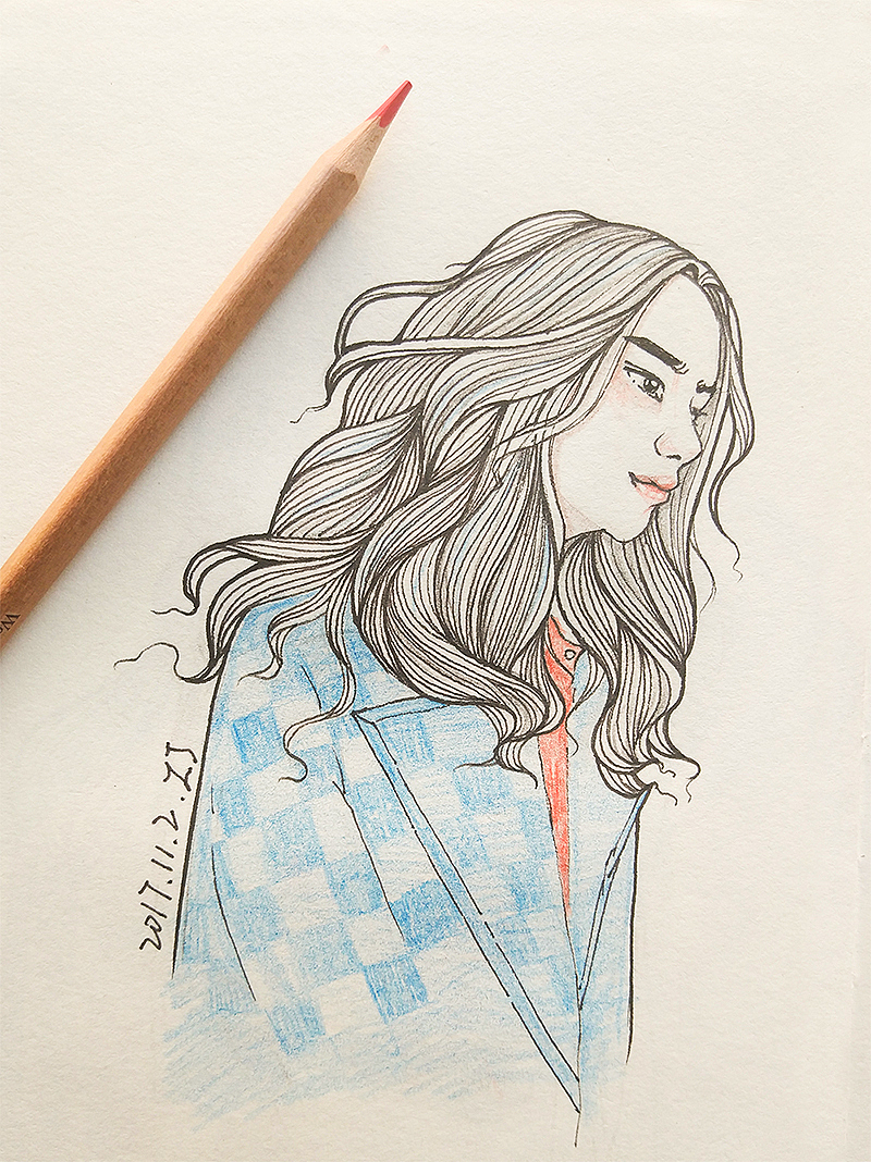 涂鸦小绘本——beautiful girl（图ZOTY3NjcxMzI=） - 创作习作 - 站酷设计师猪小静原创素材 - 站酷ZCOOL