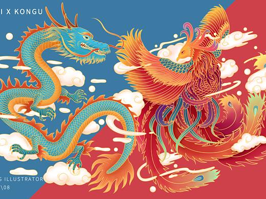 礼盒包装插画