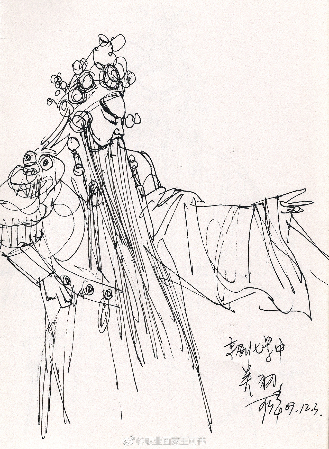 速写作品京剧人物