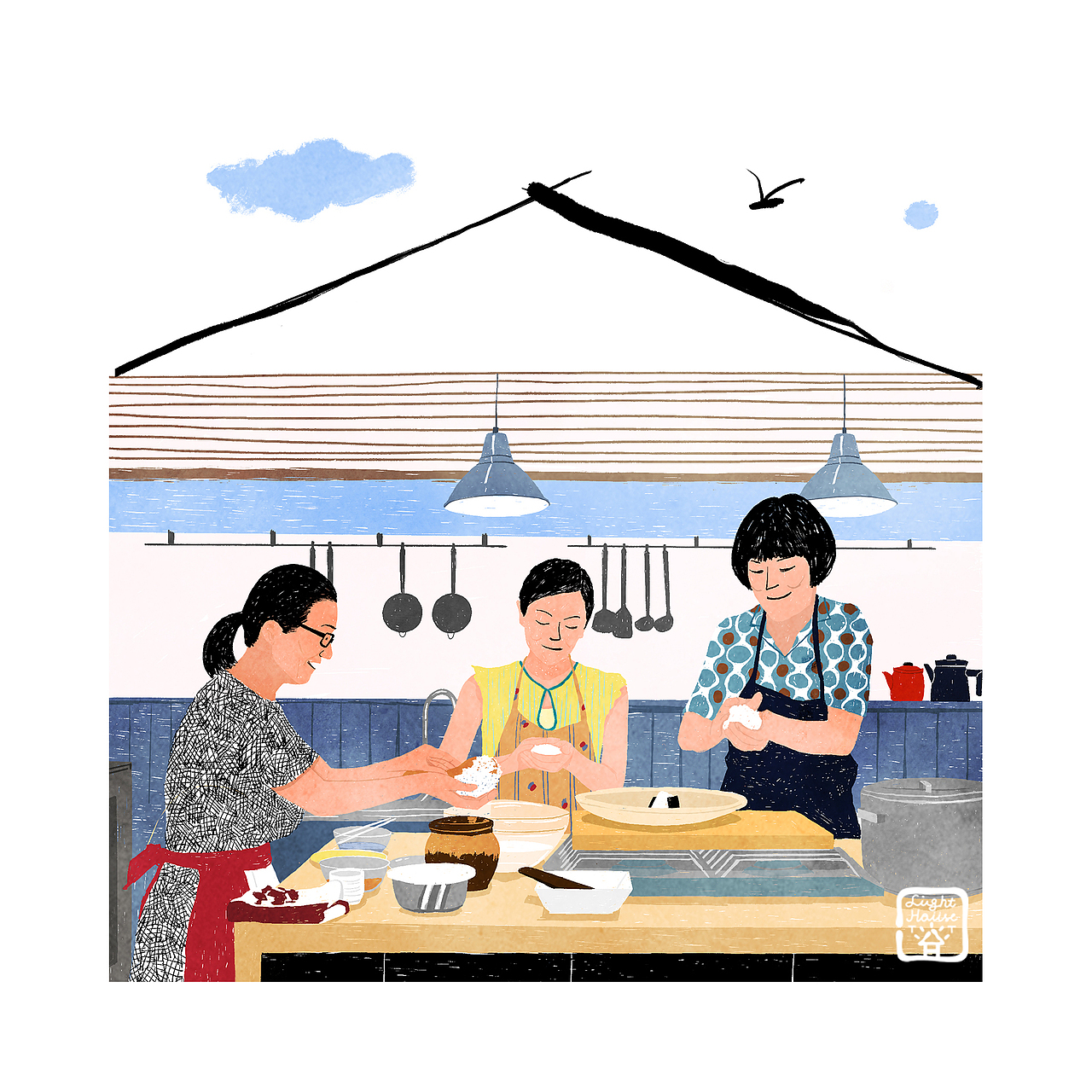 海鸥食堂－Kamome Diner（图ZMTczNzY5MDk2） - 艺术插画 - 站酷设计师LightHouseTT原创素材 - 站酷ZCOOL