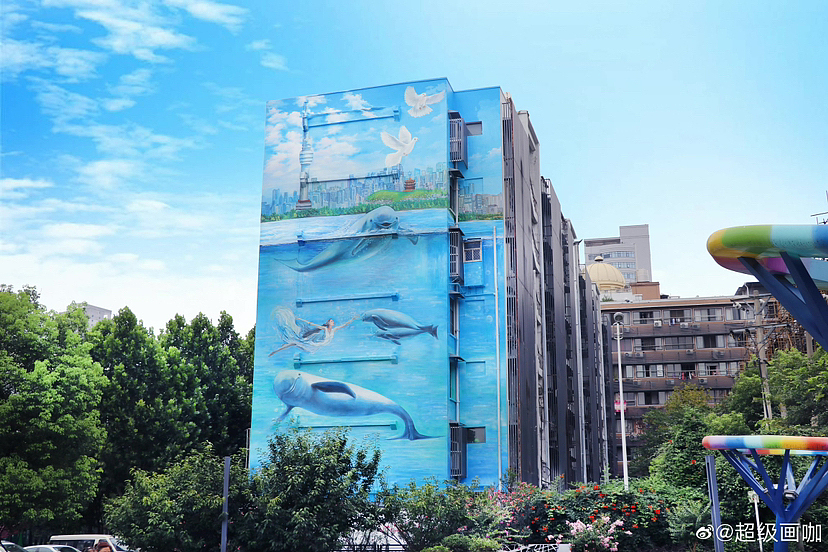 百幅江豚主题壁画之《江豚归来》（图ZMzI5MzAyOTI0） - 绘画 - 站酷设计师超级画咖s原创素材 - 站酷ZCOOL