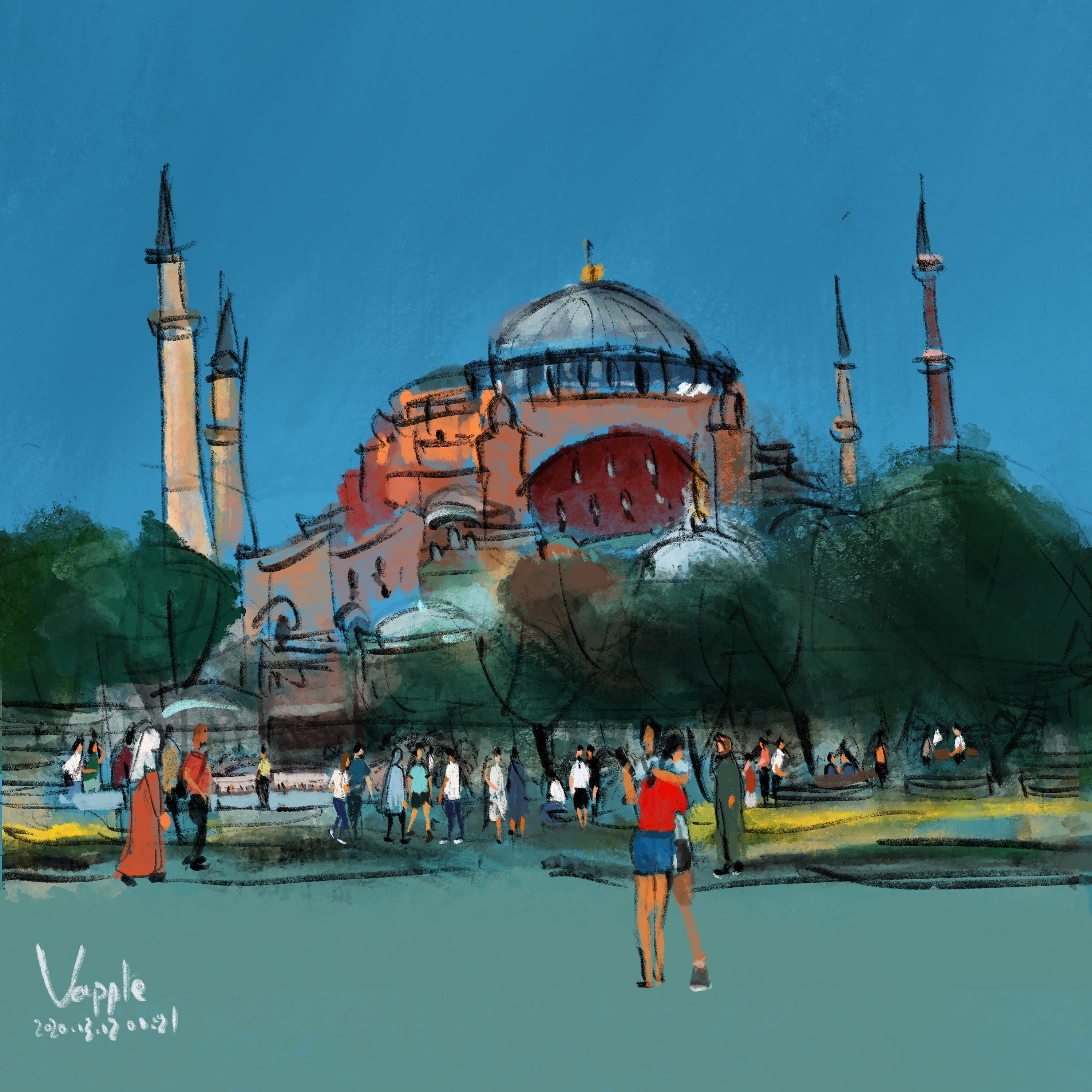 ipad 手绘～每日一画～圣索非亚大教堂