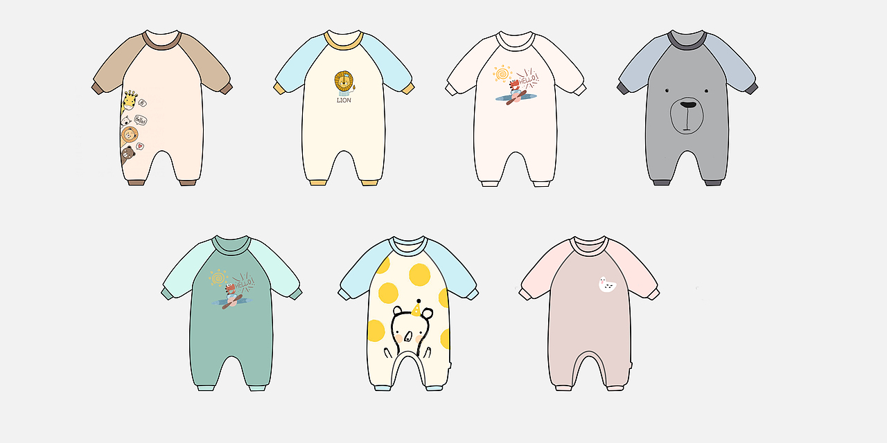 婴儿爬爬服（图ZMjAyNDMwNjM2） - 商业插画 - 站酷设计师小赫拉原创素材 - 站酷ZCOOL