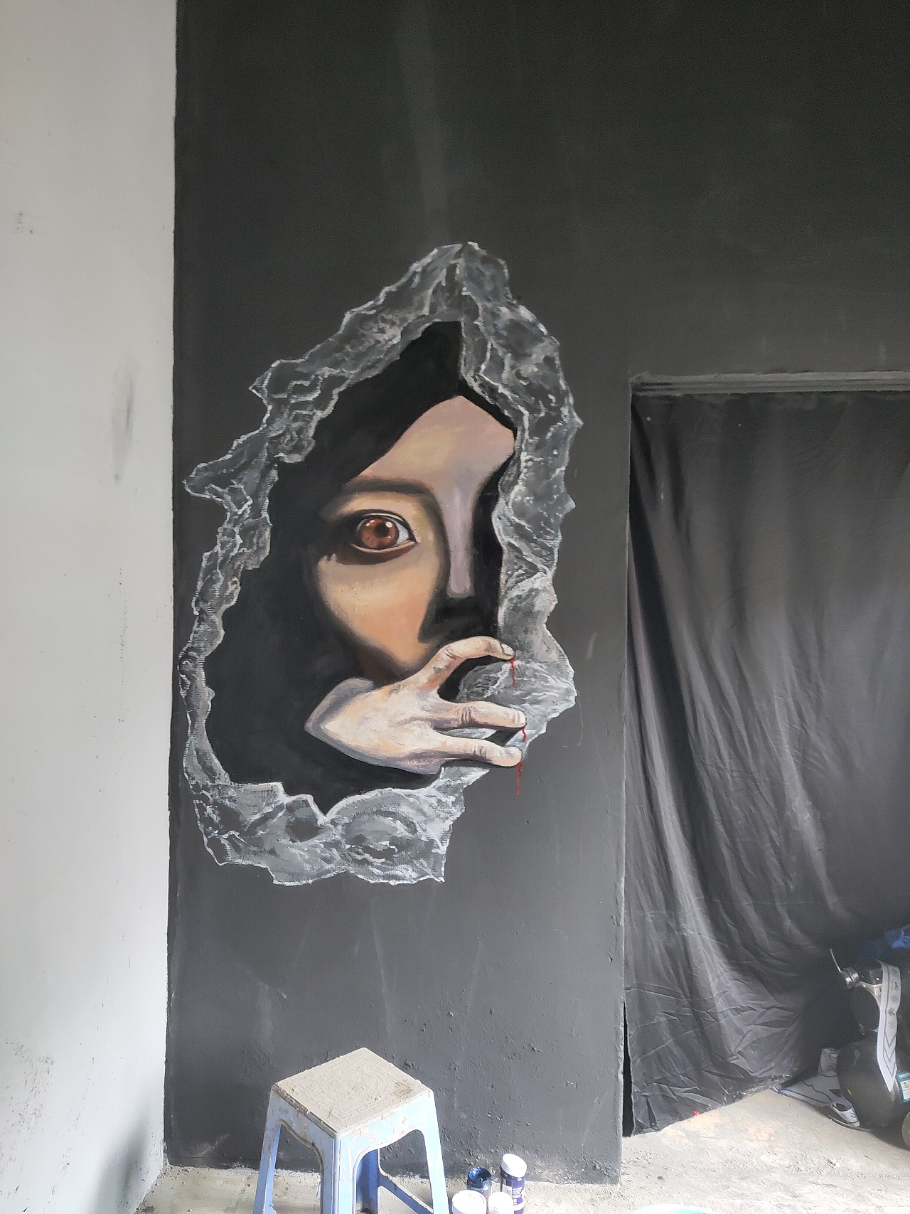 鬼屋墙绘案例|插画|创作习作|simplelove9 - 临摹作品 - 站酷 (zcool)