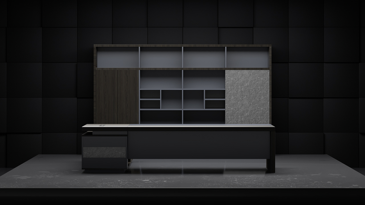 办公家具-折叠桌/老板桌动画x2