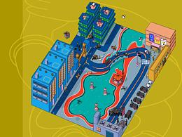 概念商場(chǎng)公益活動(dòng)、概念親子互動(dòng)滑梯--關(guān)愛(ài)留守兒童