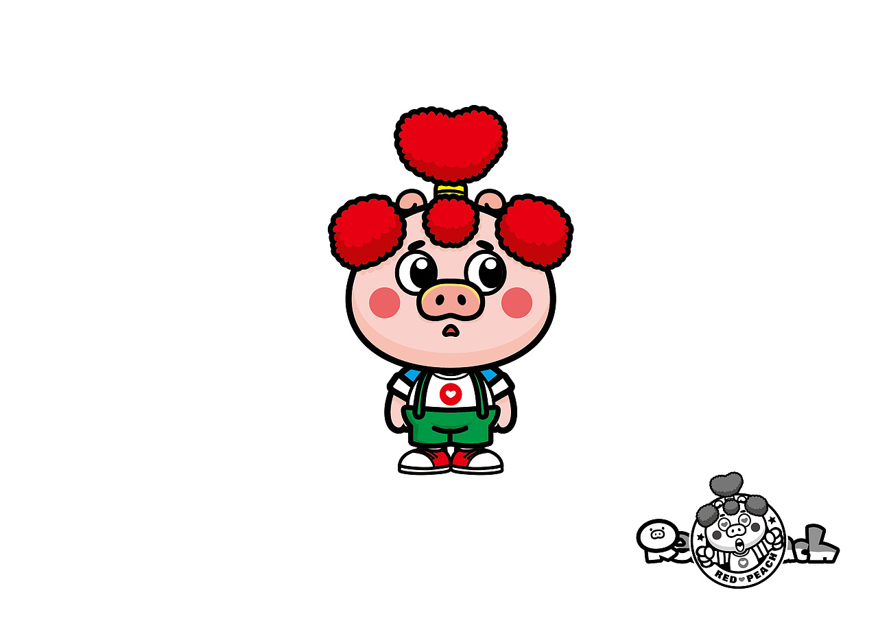 桃心小猪卡通形象设计（图ZNjA3MDU0NTI=） - IP形象 - 站酷设计师橡果果IP设计原创素材 - 站酷ZCOOL