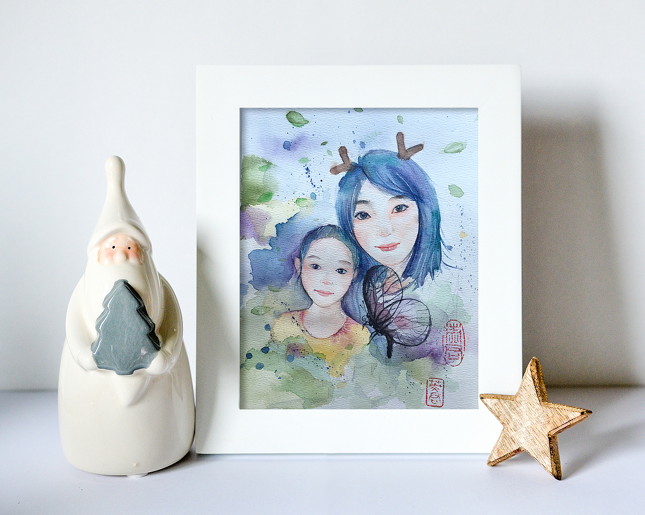 可爱卡通水彩人物头像订制