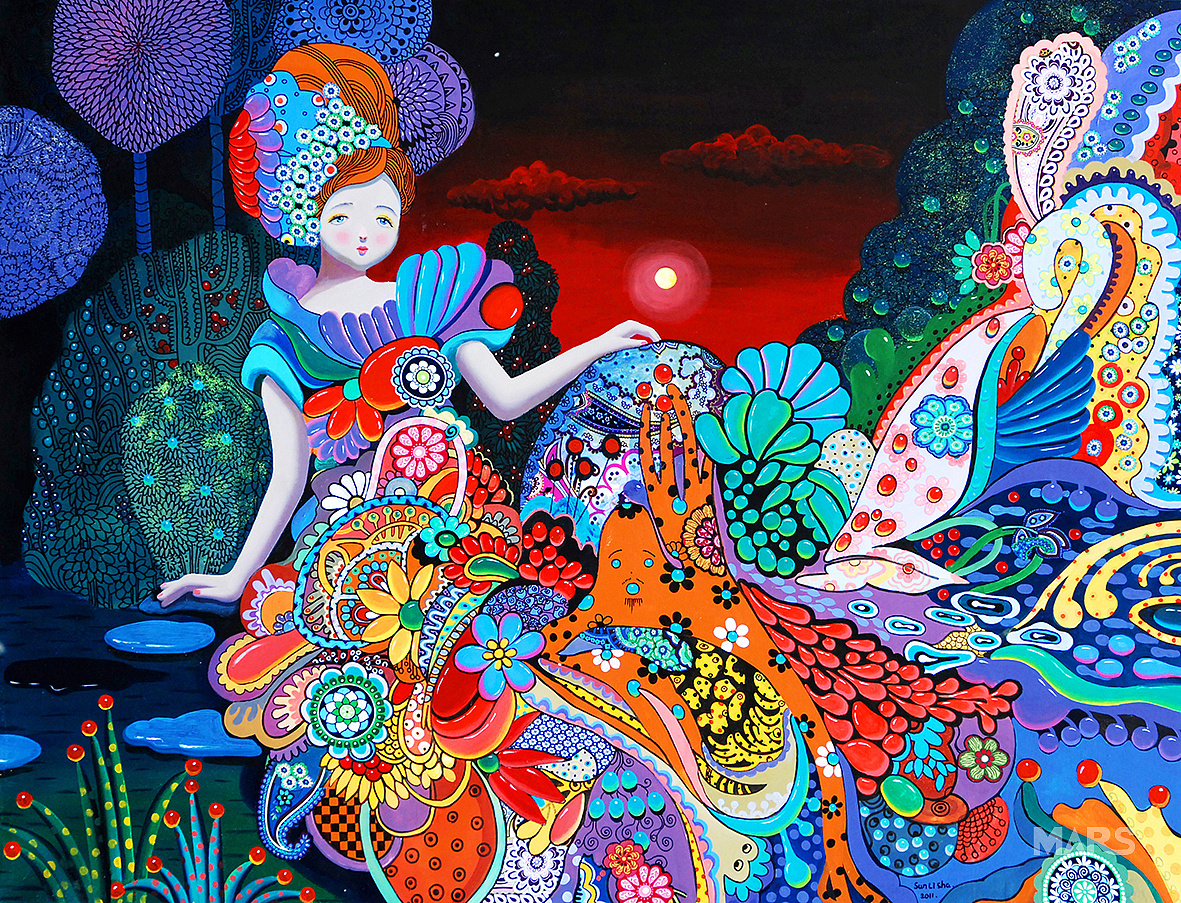 孙立沙 《梦系列1》  130x100cm  布面油画丙烯  2011
