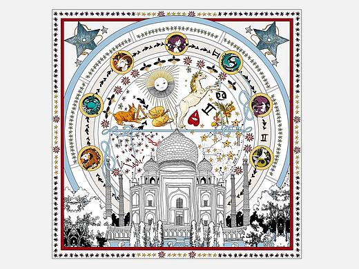 星座系列丝巾设计