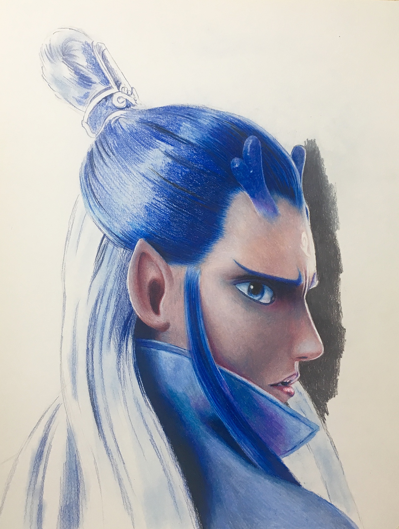 敖丙安德老师彩铅画