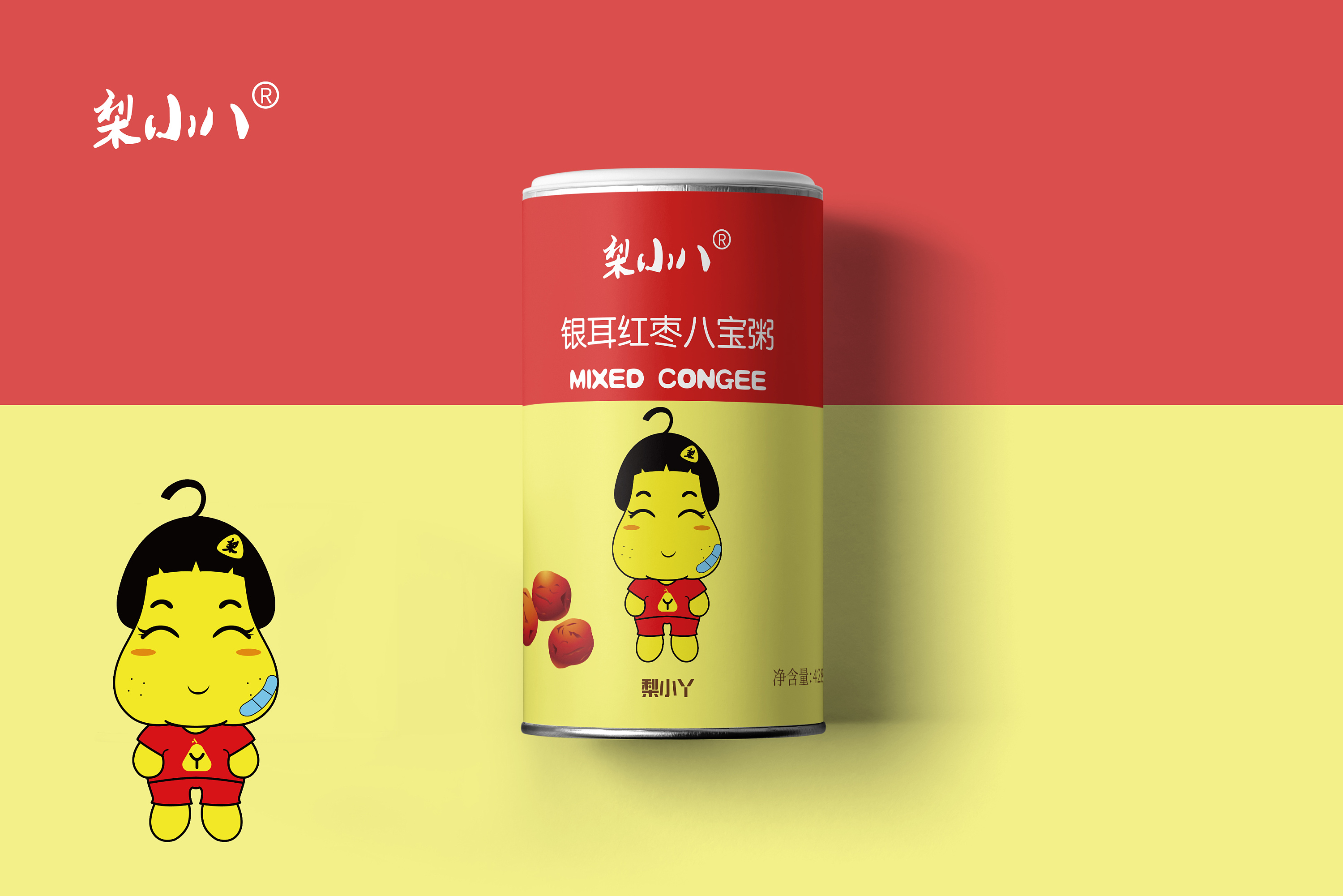 梨小八动漫品牌八宝粥系列产品包装设计