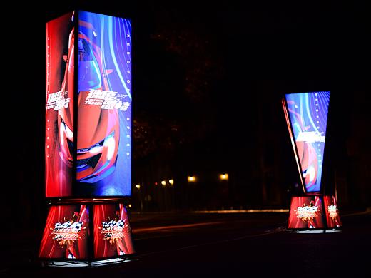 旋转发光造型 动态灯箱  灯箱造型 创意灯箱  旋转立柱