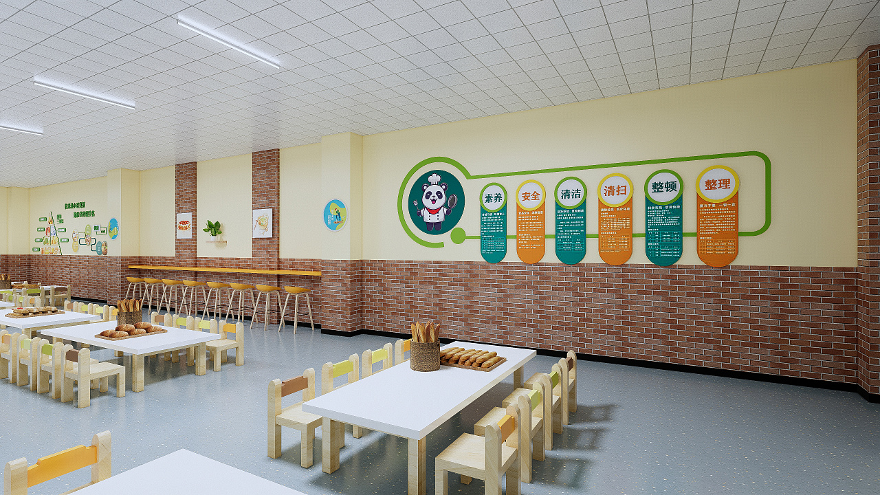 幼儿园餐厅设计|空间|其他空间|十二月二十二 - 原创作品 - 站酷