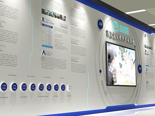 科技展墙三维-场景172天前社区医院文化长廊三维-场景172天前社区医院