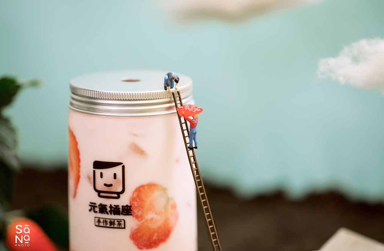 一杯元气满满|灌装鲜奶饮品摄影 |摄影|产品摄影|sana白 - 原创作品