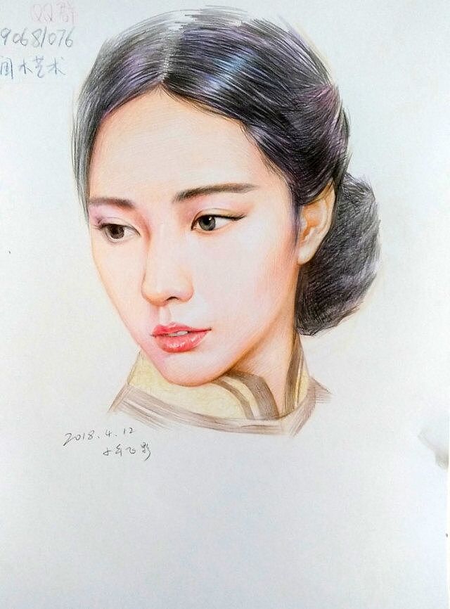 几张素描彩铅原图和成品图