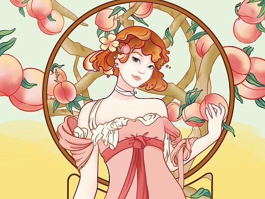 参考穆夏大师的插画（个人主页-ZNTgwMTI1Njg=） - 商业插画 - 站酷设计师ad小老虎原创素材 - 站酷ZCOOL