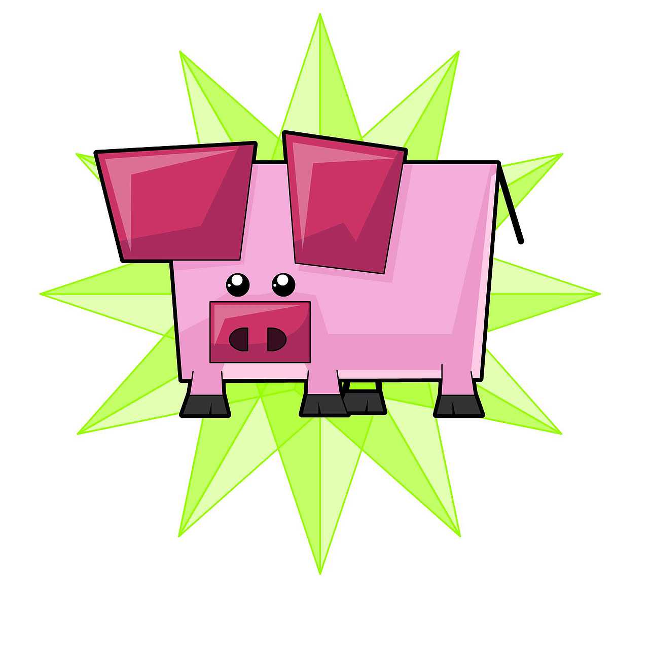 几何生肖系列 方块猪