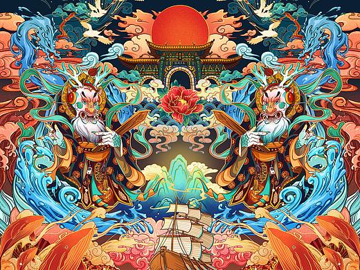2019年下半年插画总结 像素工笔写意水彩厚涂 中国风