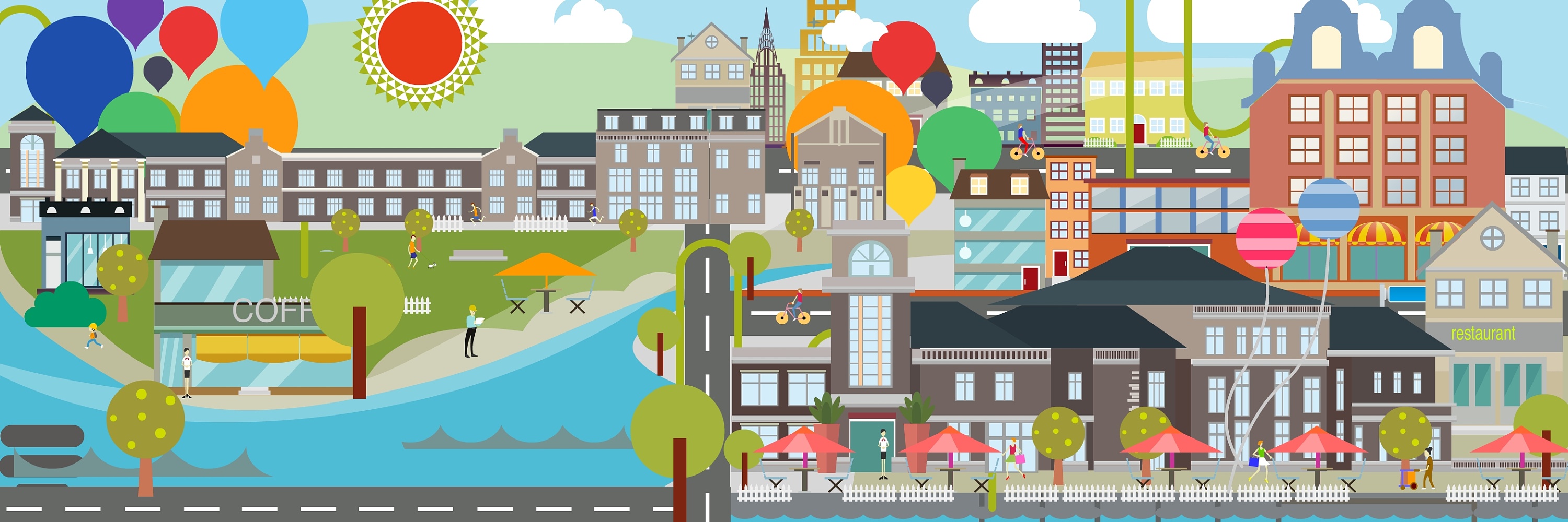 孔雀城社区商业插图设计