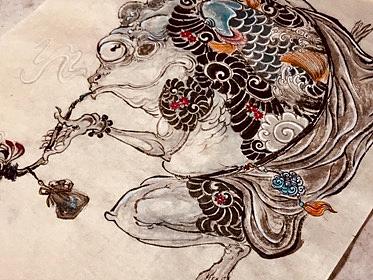 原创作品《浮世绘纹身肥蛤蟆》