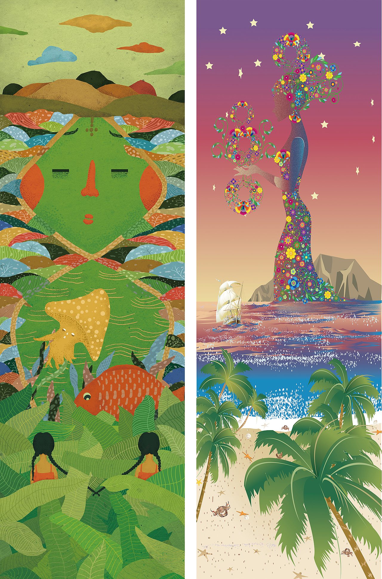 非个人｜展览插画集｜民大美院2016年下乡展插画海报集（图ZNTcxNjk5ODA=） - 艺术插画 - 站酷设计师硬核碧桃原创素材 - 站酷ZCOOL