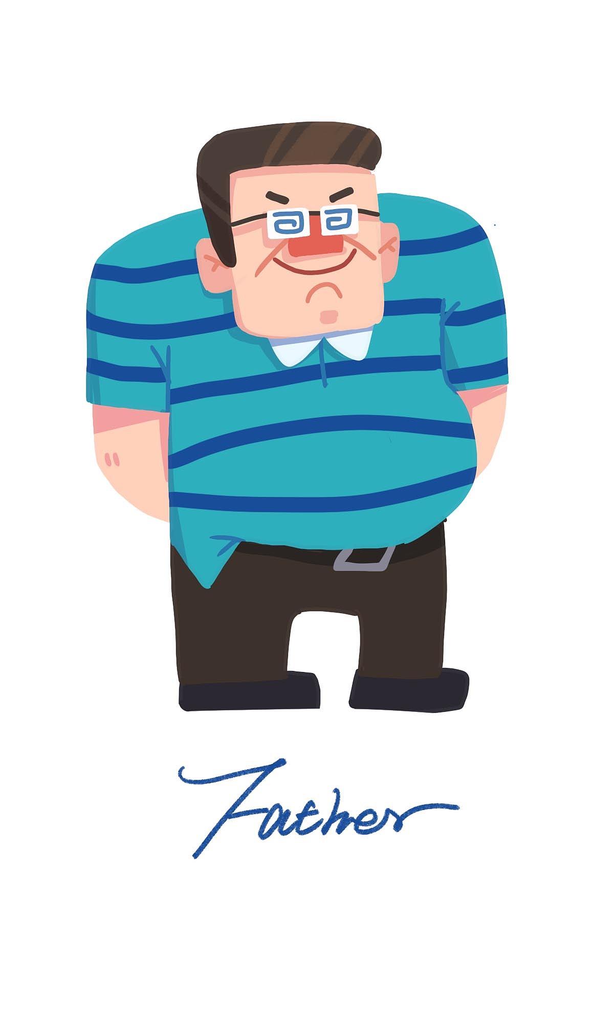 老爹|插画|创作习作|长腿叔叔emm_原创作品-站酷zcool