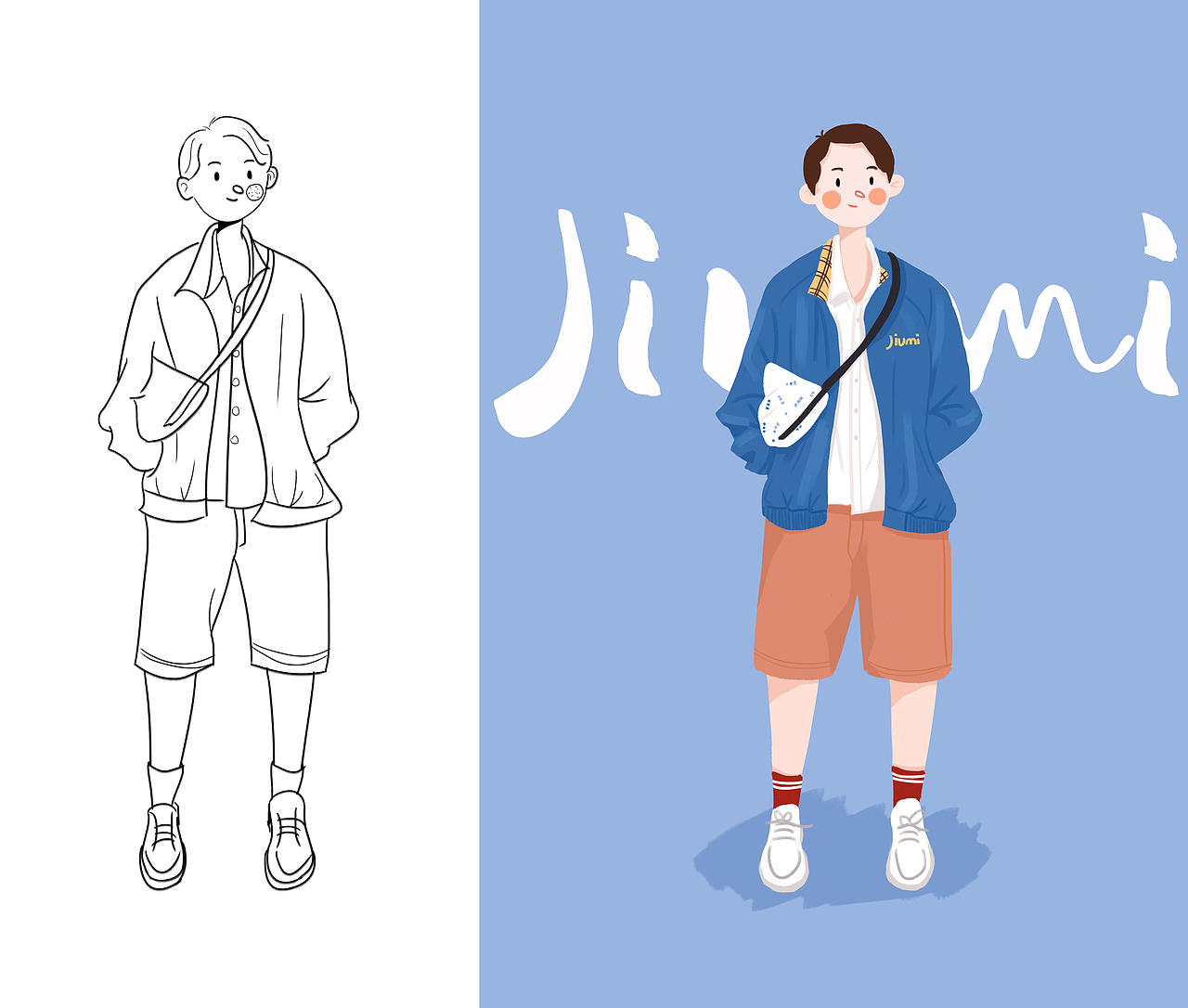 插画线稿上色练习