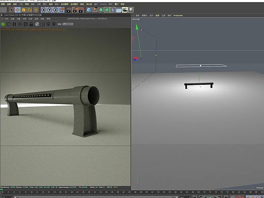 护栏管C4D建模渲染