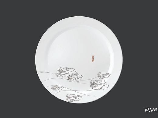  “皿尚”品牌抽象线条式水墨插画环保餐具系列包装