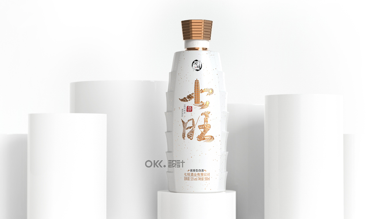 OKK酱香白酒品牌七旺酒包装设计