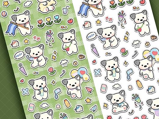 ??小狗波比｜原創(chuàng)貼紙????（個人主頁-ZNjkyMDY0NTY=） - 商業(yè)插畫 - 站酷設(shè)計師bbPie原創(chuàng)素材 - 站酷ZCOOL