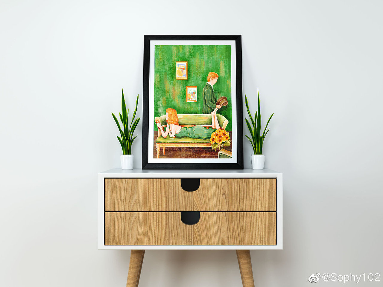 绿色主题摄影作品写生插画