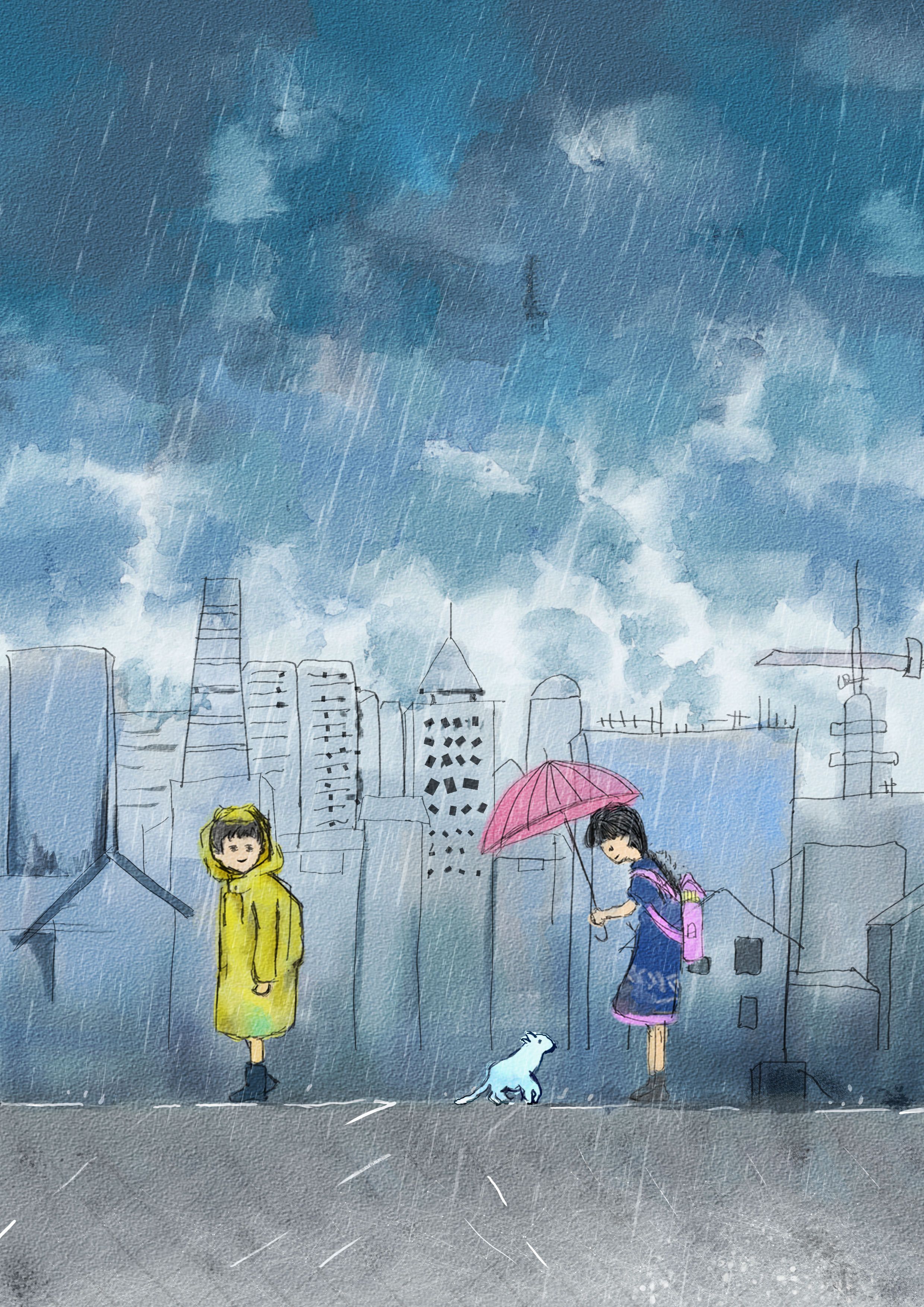 下雨了|插画|儿童插画|michelleillust - 原创作品 - 站酷 (ZCOOL)