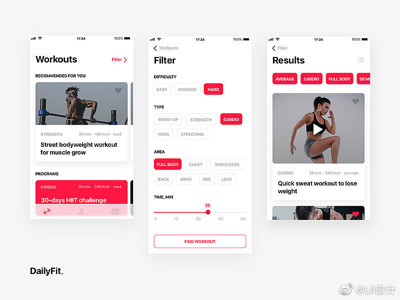 健身app（图ZMTkzMjkxNzE2） - APP界面 - 站酷设计师花生豆子原创素材 - 站酷ZCOOL