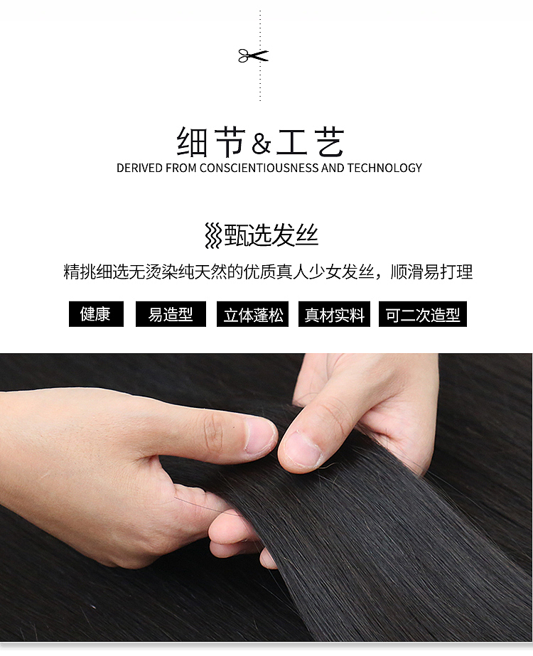 空气刘海波波头假发详情页+主图