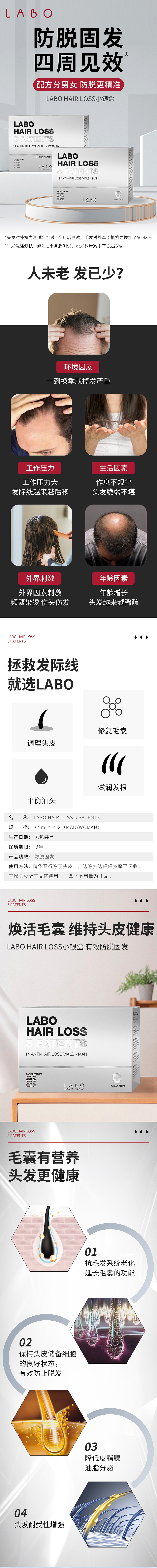 LABO HAIR LOSS小银盒 脱发产品详情页设计（图ZMjU3MjY0NDUy） - 电商 - 站酷设计师小OO啊原创素材 - 站酷ZCOOL