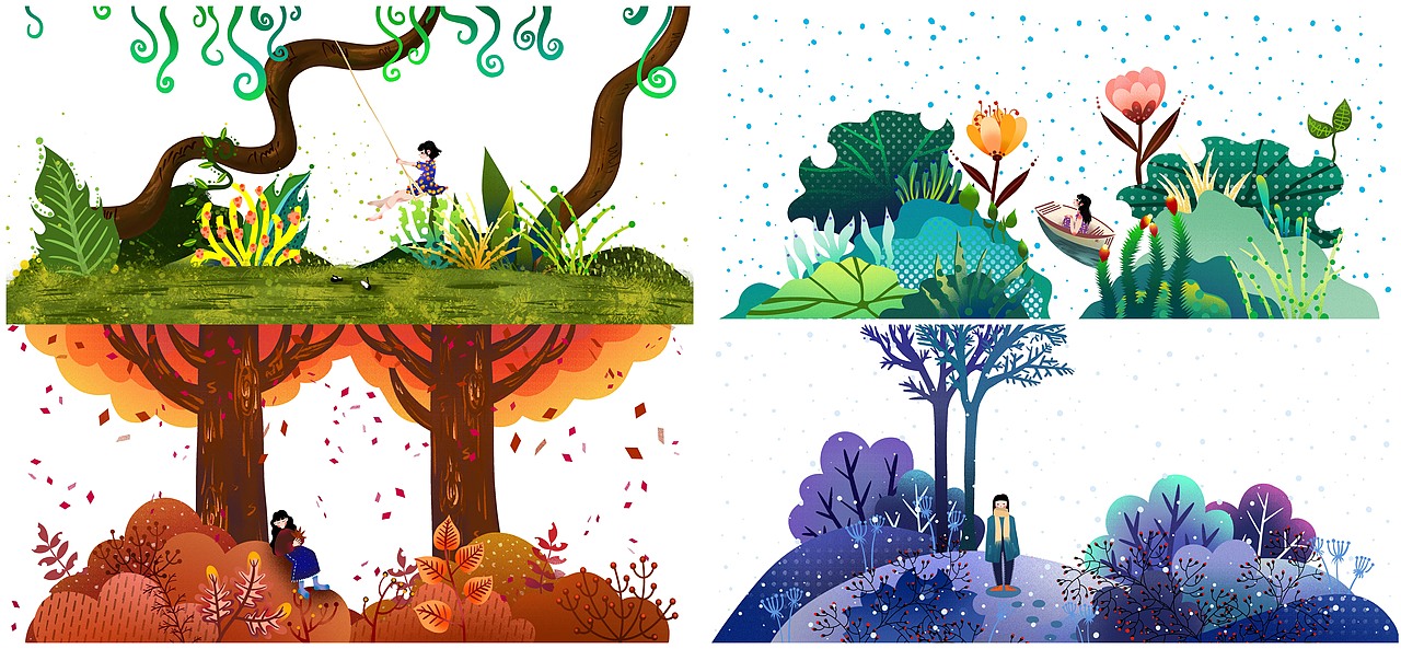 商业插画/香水瓶身插画