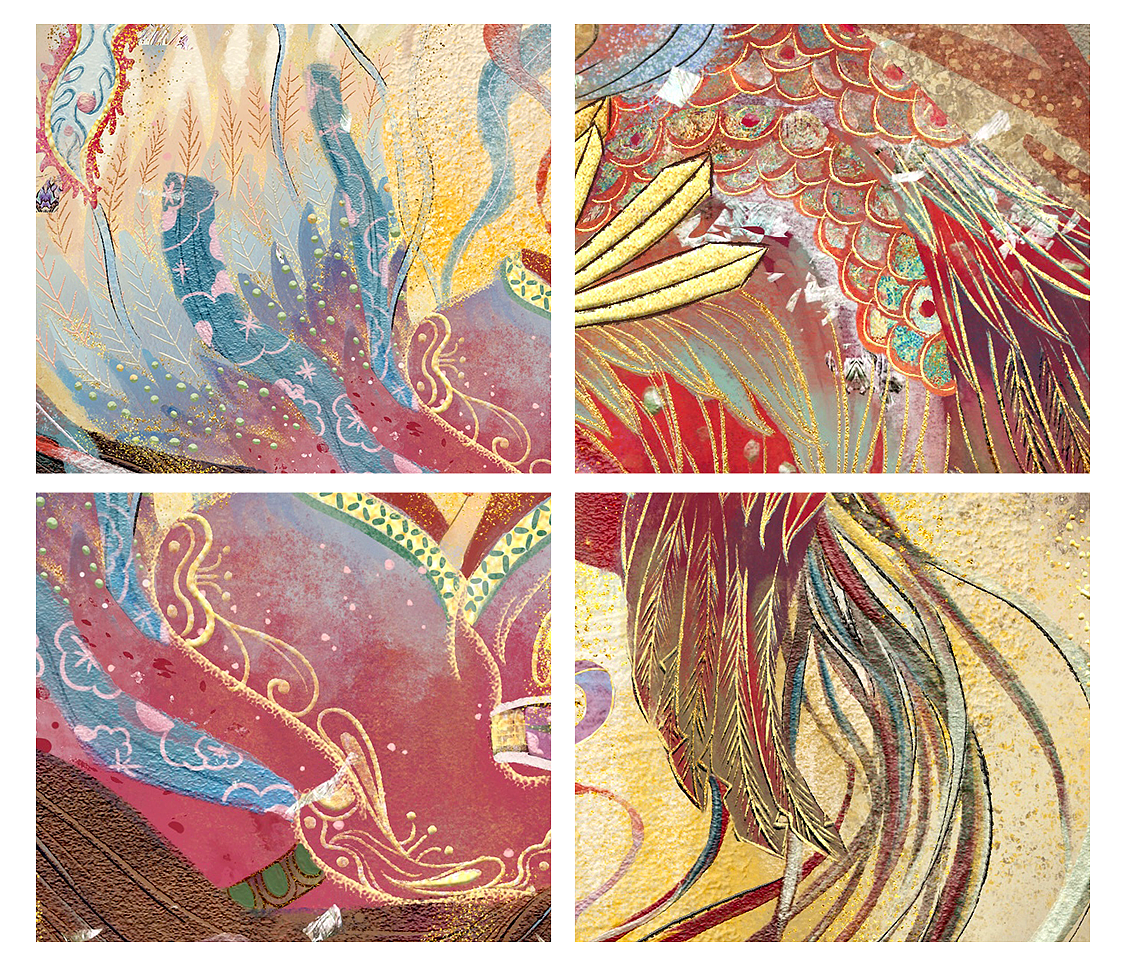 岩彩插画-【玄鸟】（图ZMzM1ODgzMjcy） - 艺术插画 - 站酷设计师悦YUE_DESTINY原创素材 - 站酷ZCOOL