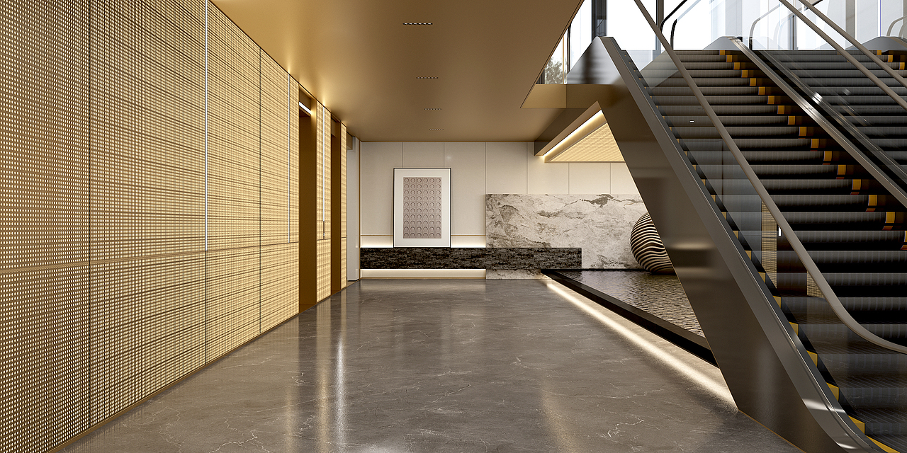 一个高大上的公区大堂