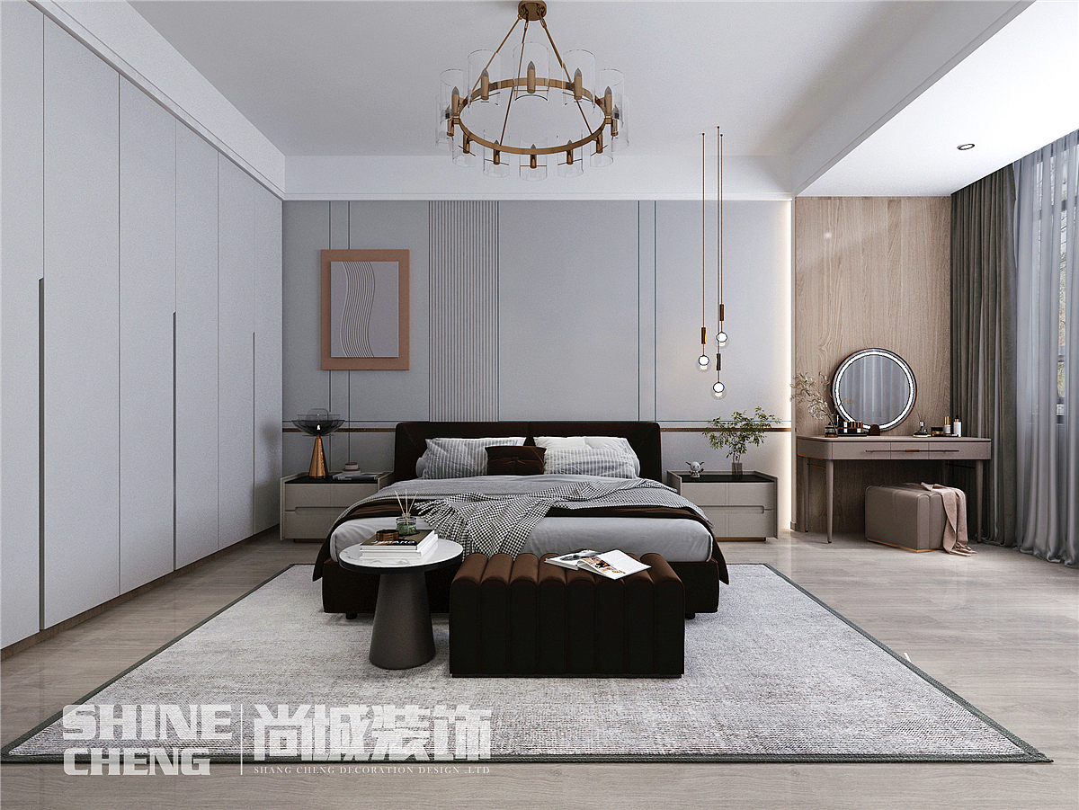 泰安五矿万境水岸小区300平现代风格装饰设计效果案例（图ZMzE1NDEwNjA0） - 家装设计 - 站酷设计师泰安尚城装饰原创素材 - 站酷ZCOOL