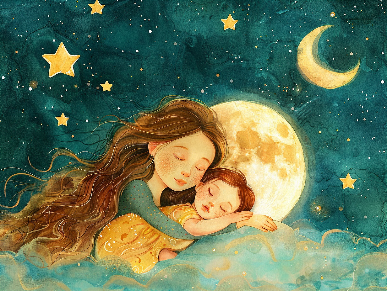 妈妈晚安（图ZMzY1ODk3Njky） - 儿童插画 - 站酷设计师能力棒001原创素材 - 站酷ZCOOL