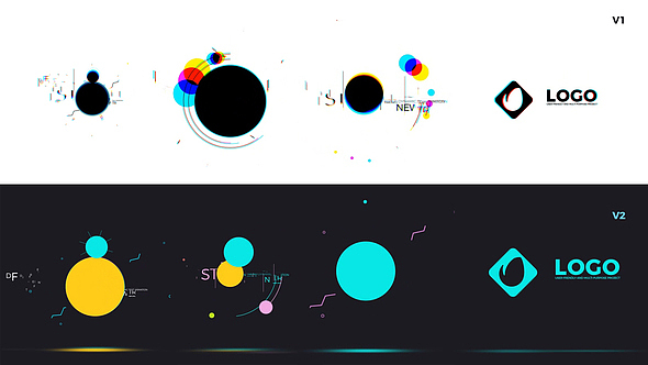 AE模板|简约动态几何形状标志揭示设计纹理LOGO片头