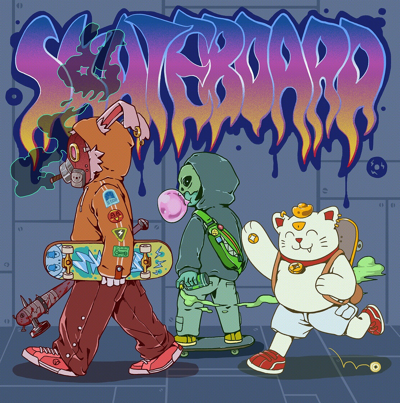 滑板日誌(图ZMzQwNTM0Mjky) - 新锐潮流插画 - 站酷设计师無了了三爷原创素材 - 站酷ZCOOL