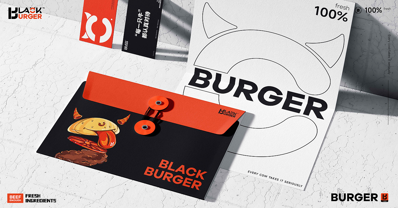 【布克黑牛堡】牛肉汉堡餐饮品牌设计（图ZMzI4NDc4MjEy） - 品牌 - 站酷设计师焰火云品牌营销原创素材 - 站酷ZCOOL