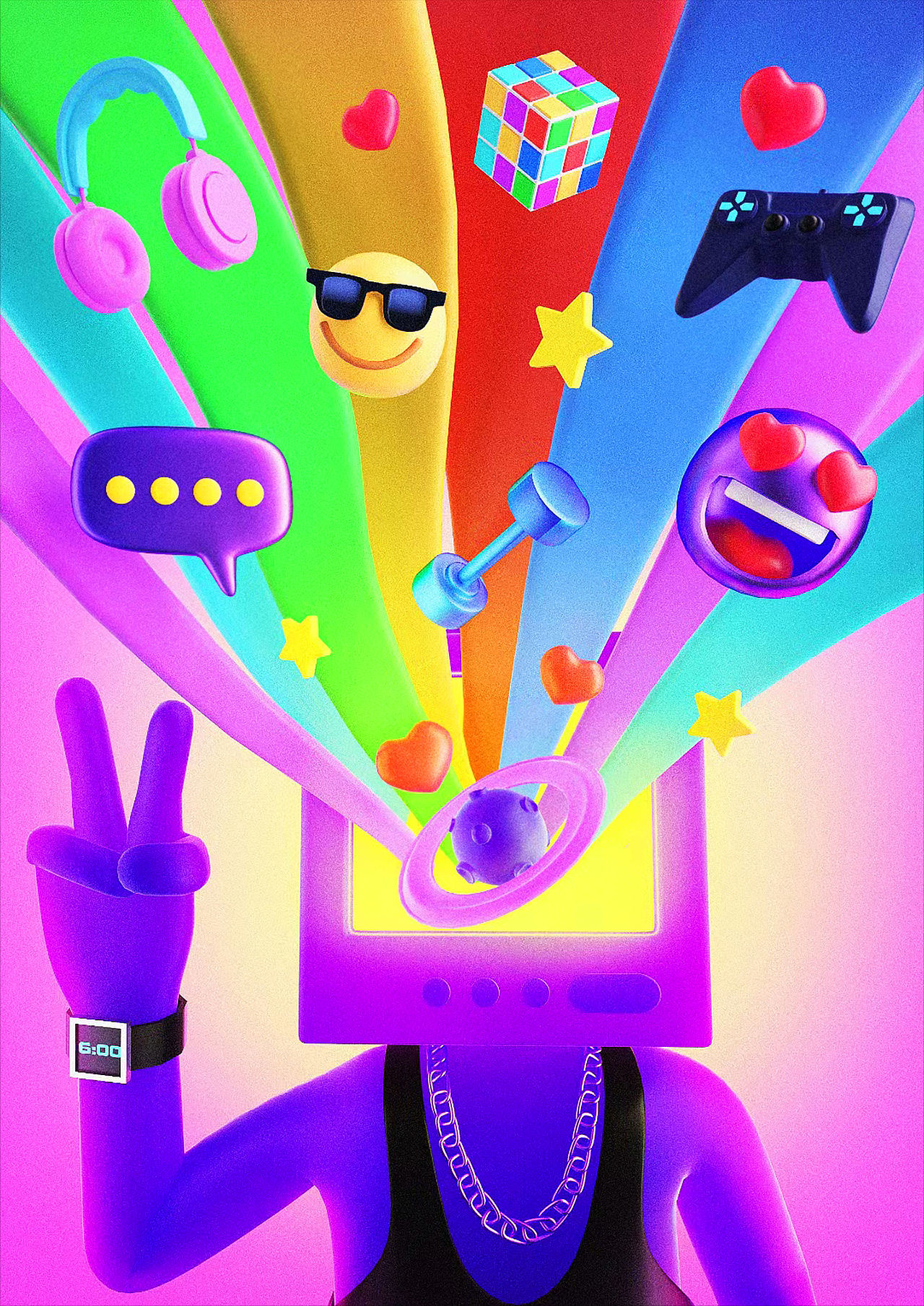 Happy TV Head（图ZMzEwNjU1NTI0） - 人物/生物 - 站酷设计师Ju_nwEn原创素材 - 站酷ZCOOL