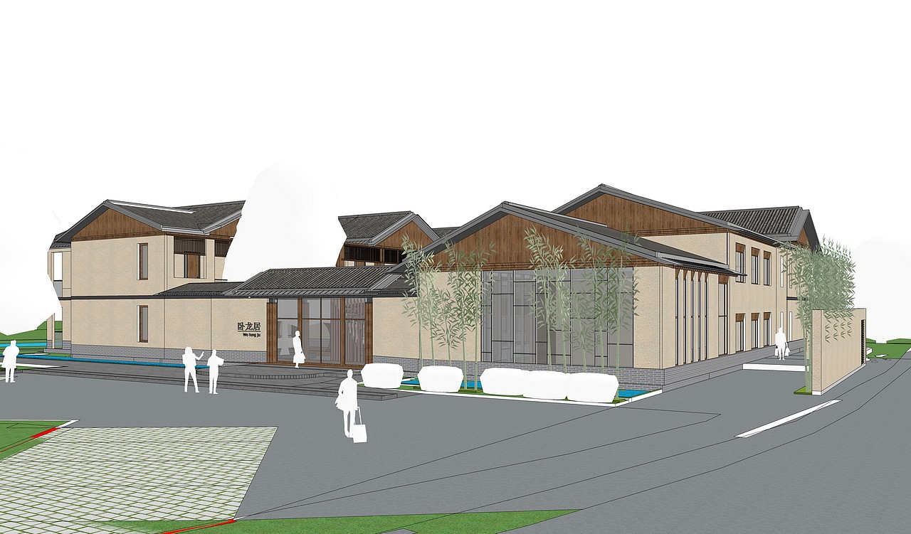 卧龙居民宿SU模型下载