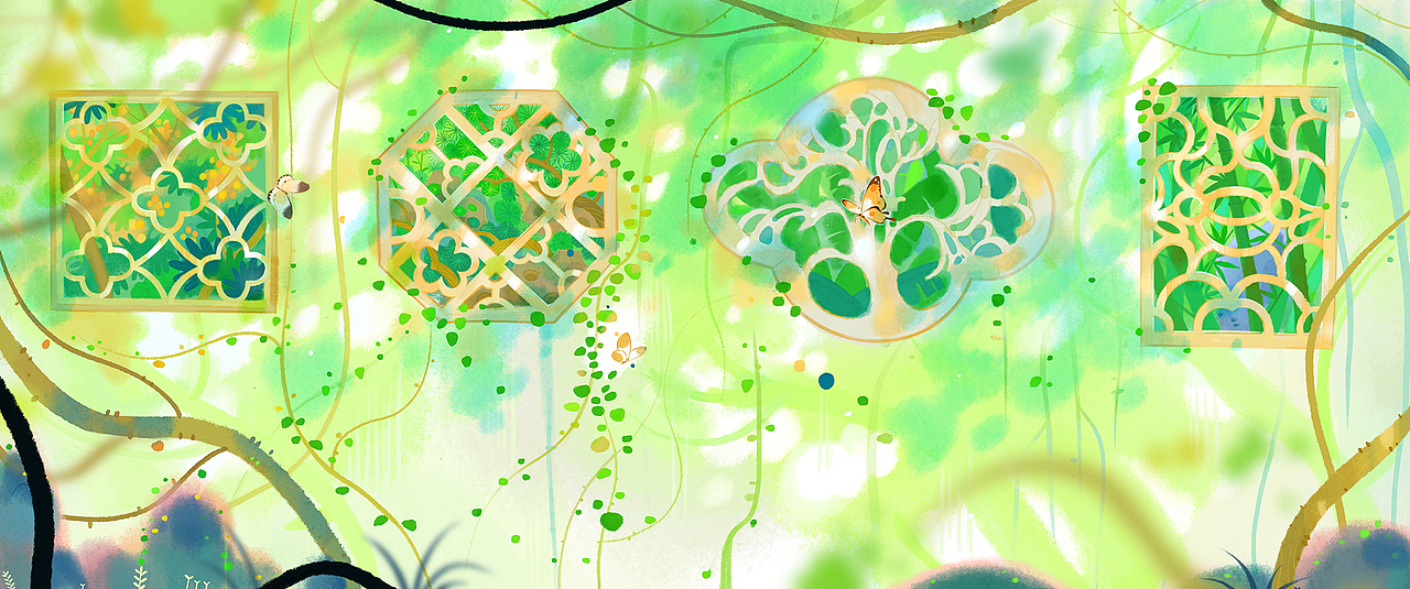 游园（图ZMzM4MzM1NDcy） - 艺术插画 - 站酷设计师一棵小土豆原创素材 - 站酷ZCOOL