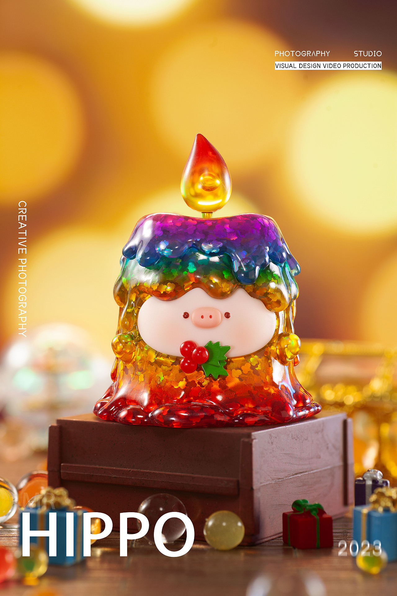 盲盒摄影-甜宝小猪星愿蜡烛一周年限定系列